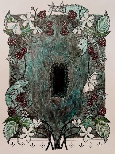 Day 7: Grave …. I almost didn’t make it on this one… sorry for the bad lighting and warpy paper. Mab’s Drawlloween Club kicke...