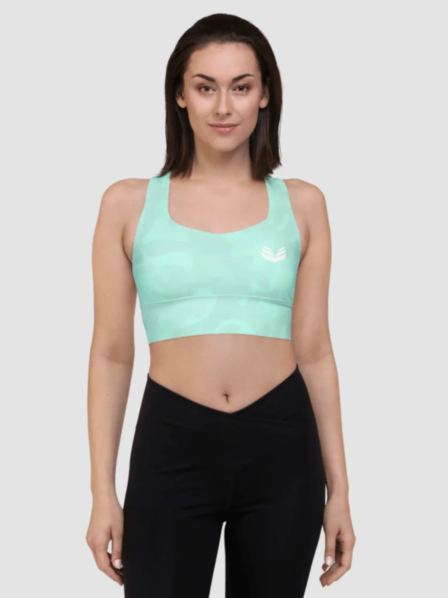 Longline Sports Bra - Mint Camo product image (4)