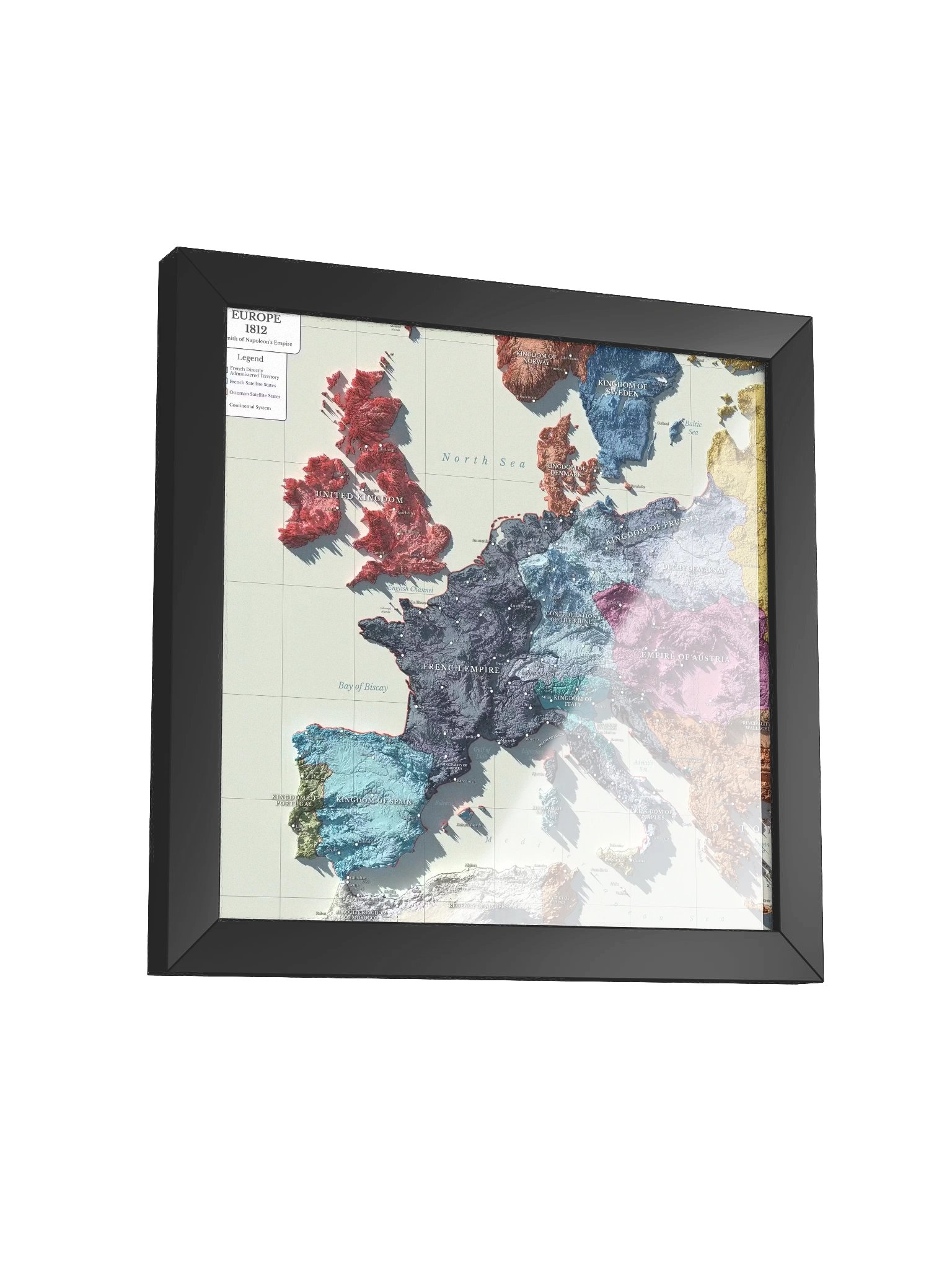 Napoleonic Europe - 1812 - Framed High Resolution Map product image (3)