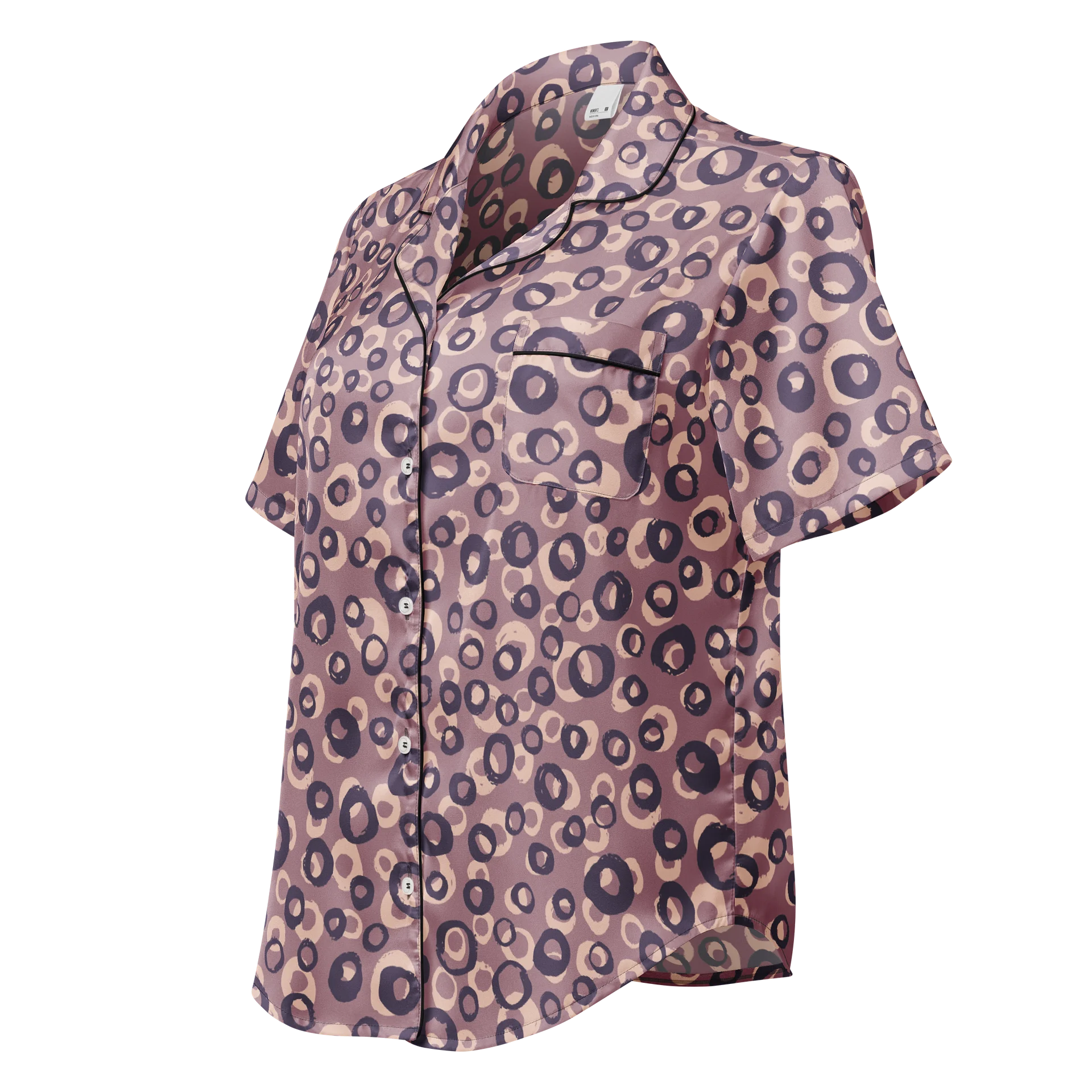 Comfortable Silky Pajama Top with Bold Dreamy Circles Print product image (1)