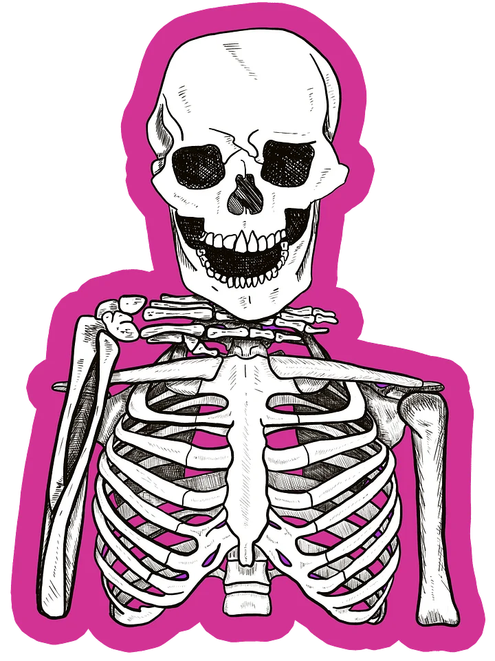 3" Sassy Skeleton Sticker product image (1)