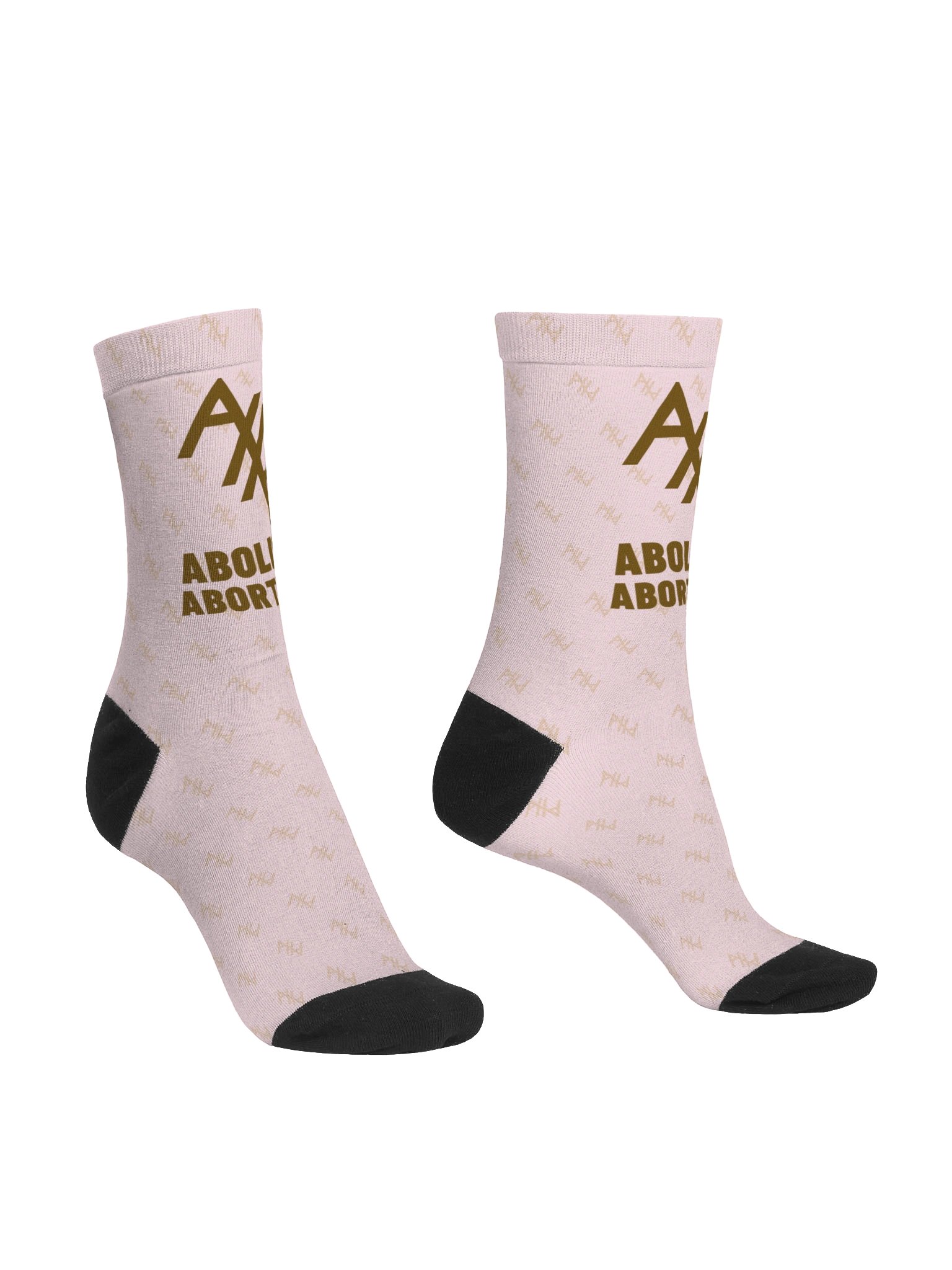 Abolish Abortion Crew Socks - Blush Pink & Gold product image (3)