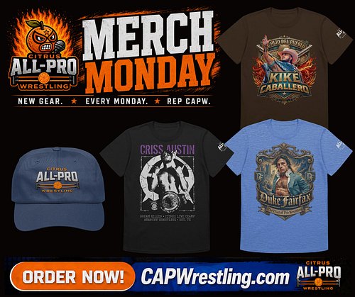🚨 CAPW MERCH ON SALE 👉🏼 WWW.CAPWRESTLING.COM 🚨

Get the latest Citrus All-Pro Wrestling drip on our website www.capwrestling....