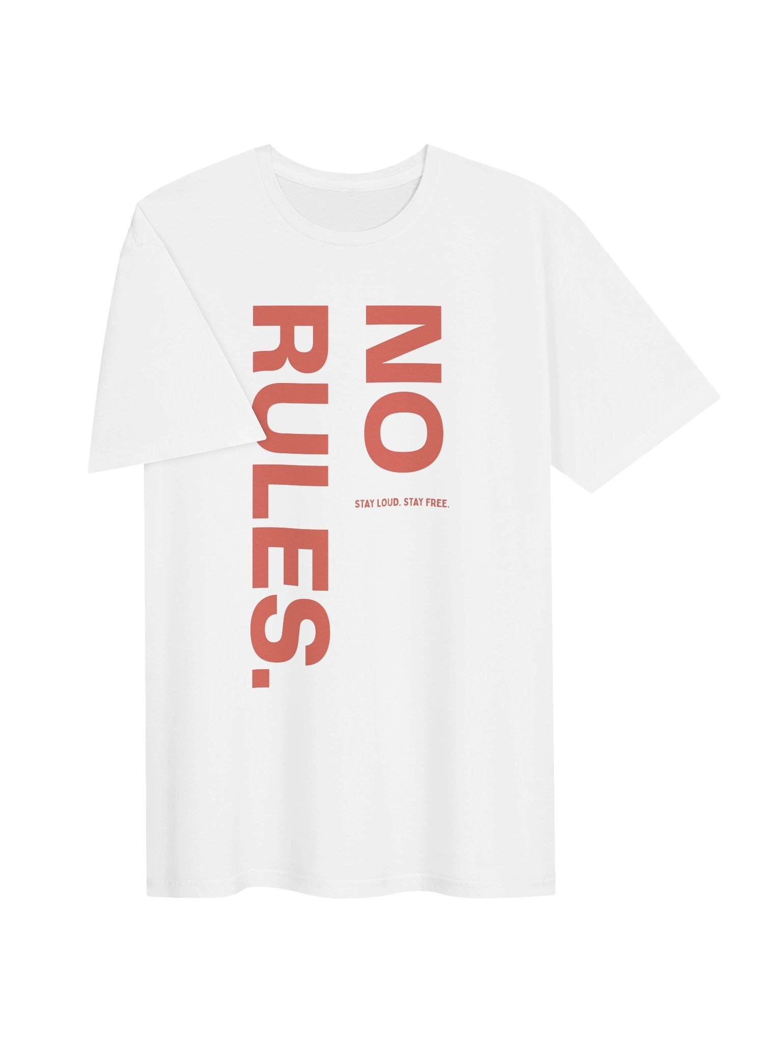 NO RULES Minimalist Graphic T-Shirt – WHITE product image (3)