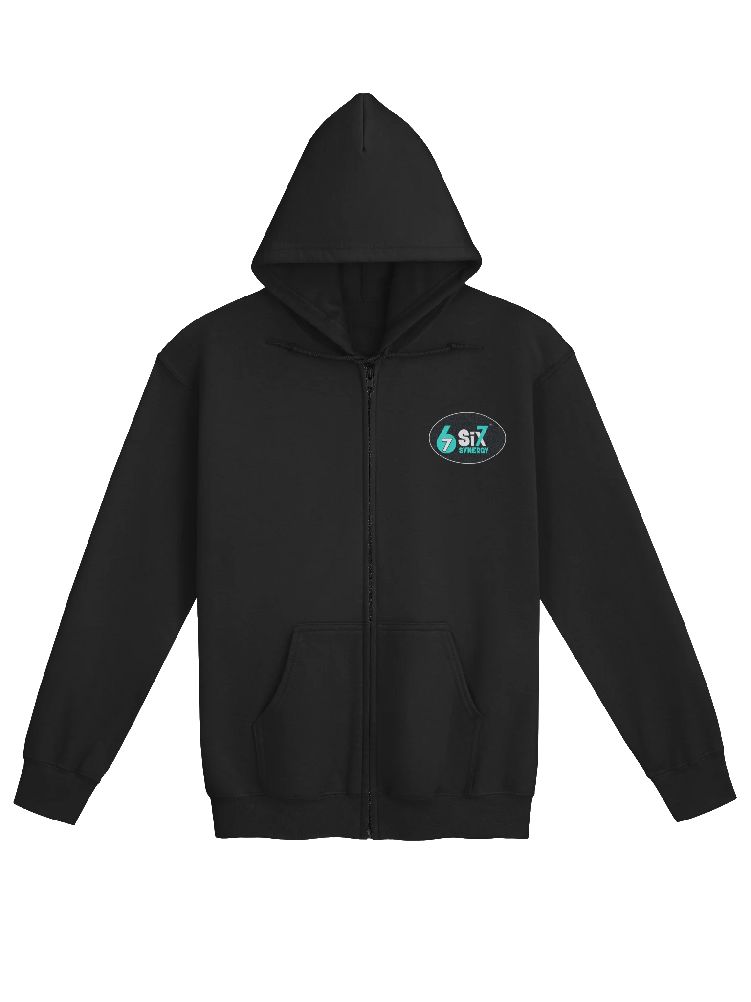 Adult Zip-Up Hoodie - Black, Logo on front product image (1)