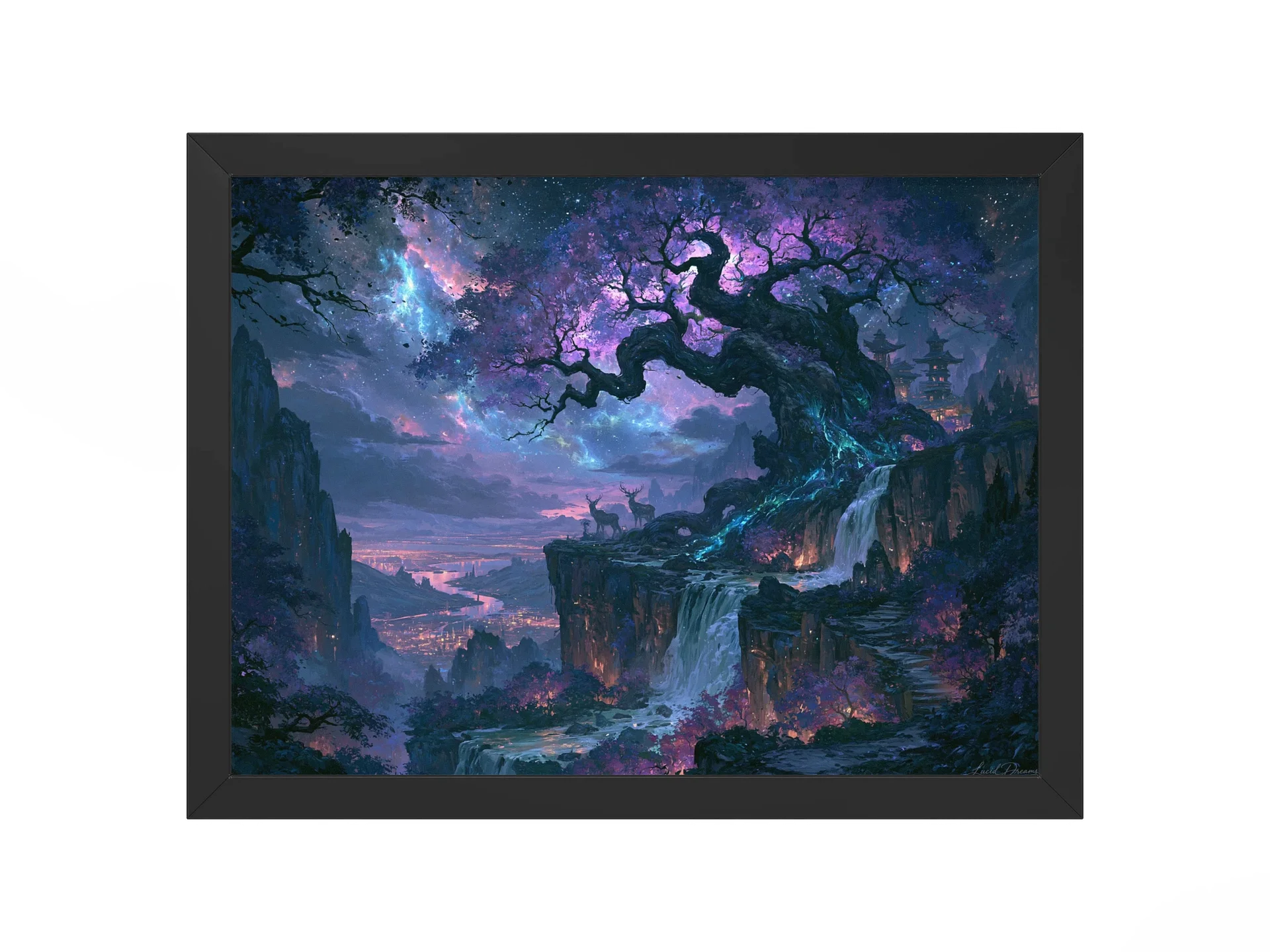 Ancient Fantasy Tree Framed Art Print — The Ancient Starfall Tree product image (1)