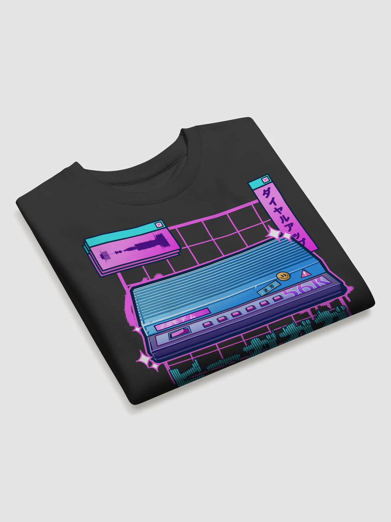 Natsukashii Dial-up sound Premium Cotton Sweatshirt product image (3)
