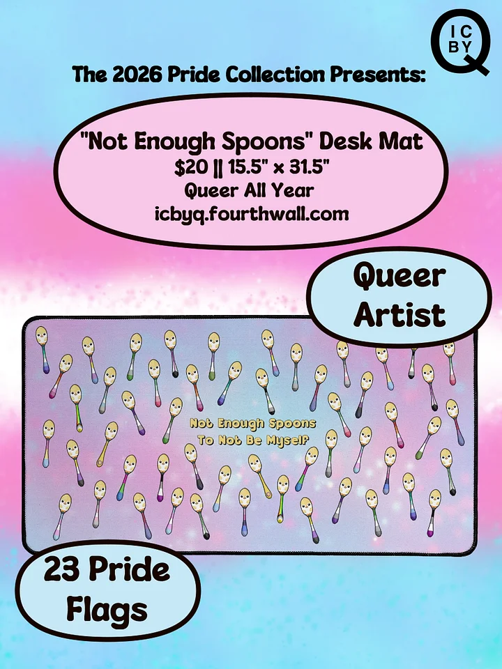 "Not Enough Spoons" Desk Mat product image (1)