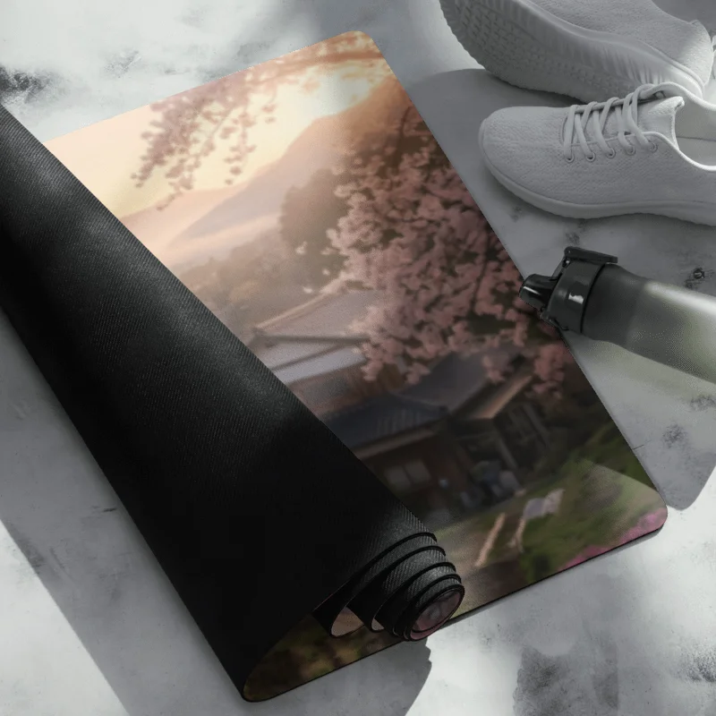 Mount Fuji Printed Yoga Mat | Non-Slip Microsuede Fitness Mat product image (2)
