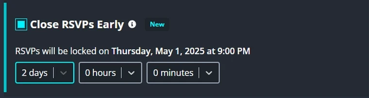 RSVPs Close Early