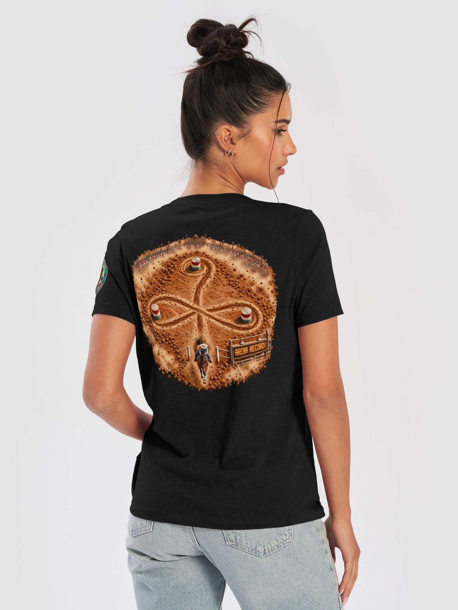 Barrel Racing V-Neck — Cloverleaf Overhead Rodeo Shirt | Broken Cowgirl™ product image (12)