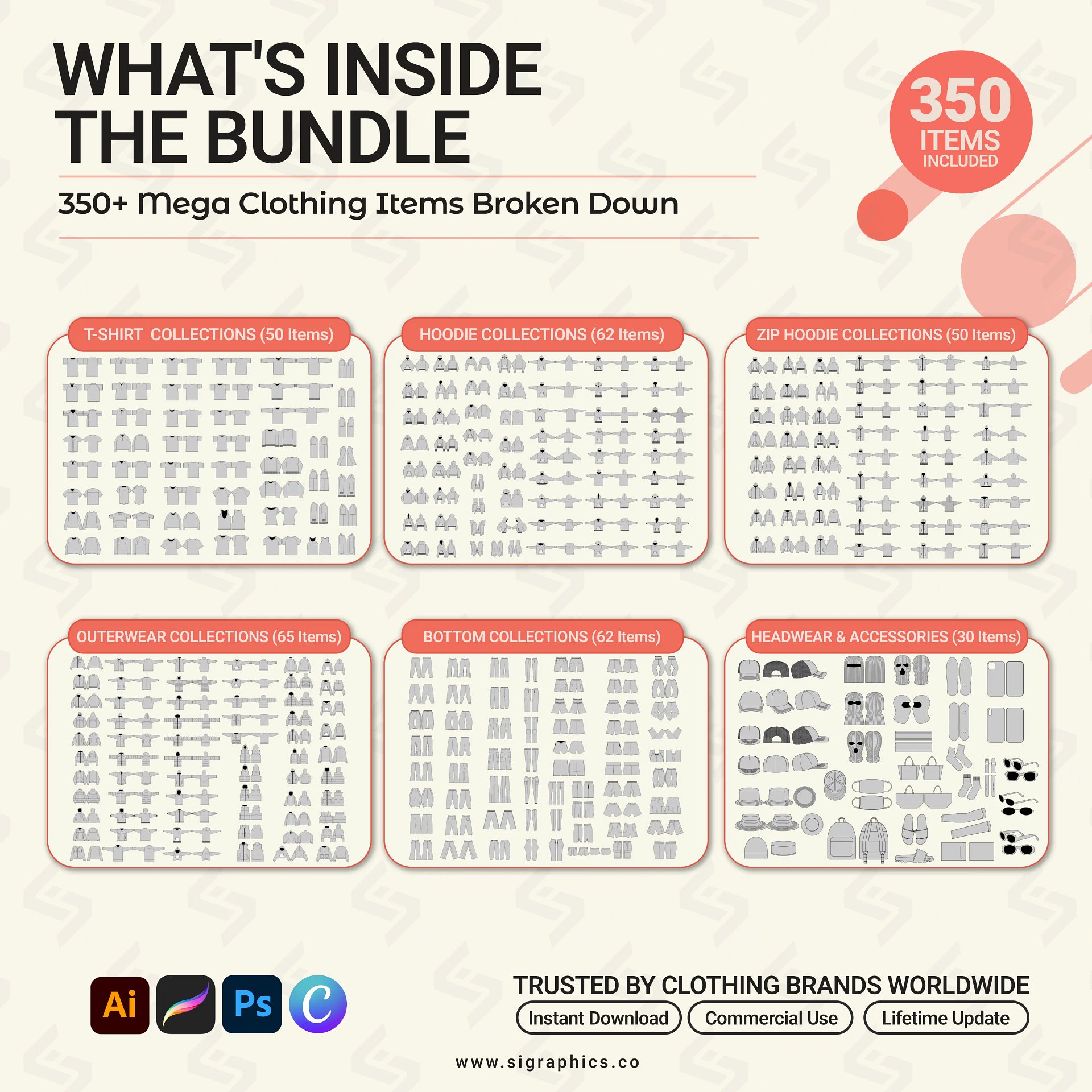 Clothing Mockups Mega Bundle – Vol. 2 (350+ Apparel Templates) product image (3)