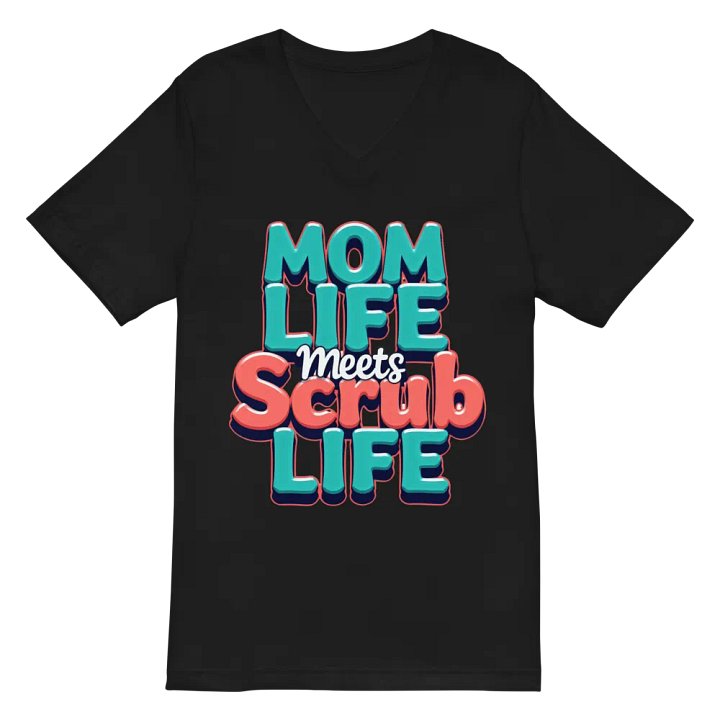 MOM LIFE Meets Scrub LIFE V-Neck Tee product image (3)