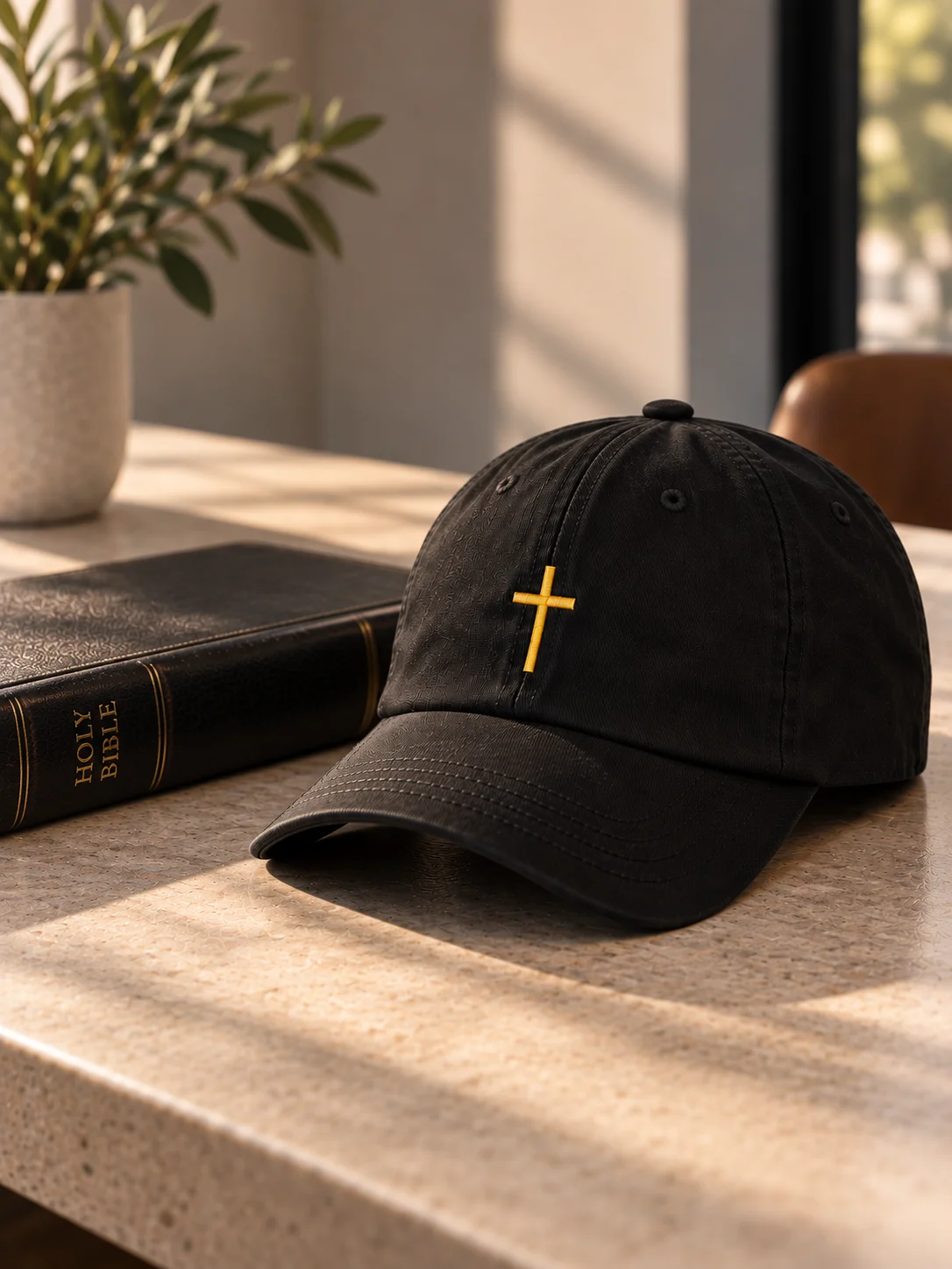 Premium Soli Deo Gloria Christian Unisex Hat with Gold Cross Embroidery product image (7)