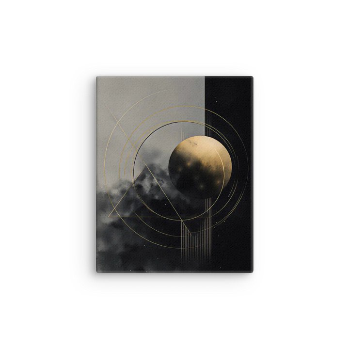 Celestial Balance – Abstract in Black, Gold, and Smoke Grey Geometry product image (12)
