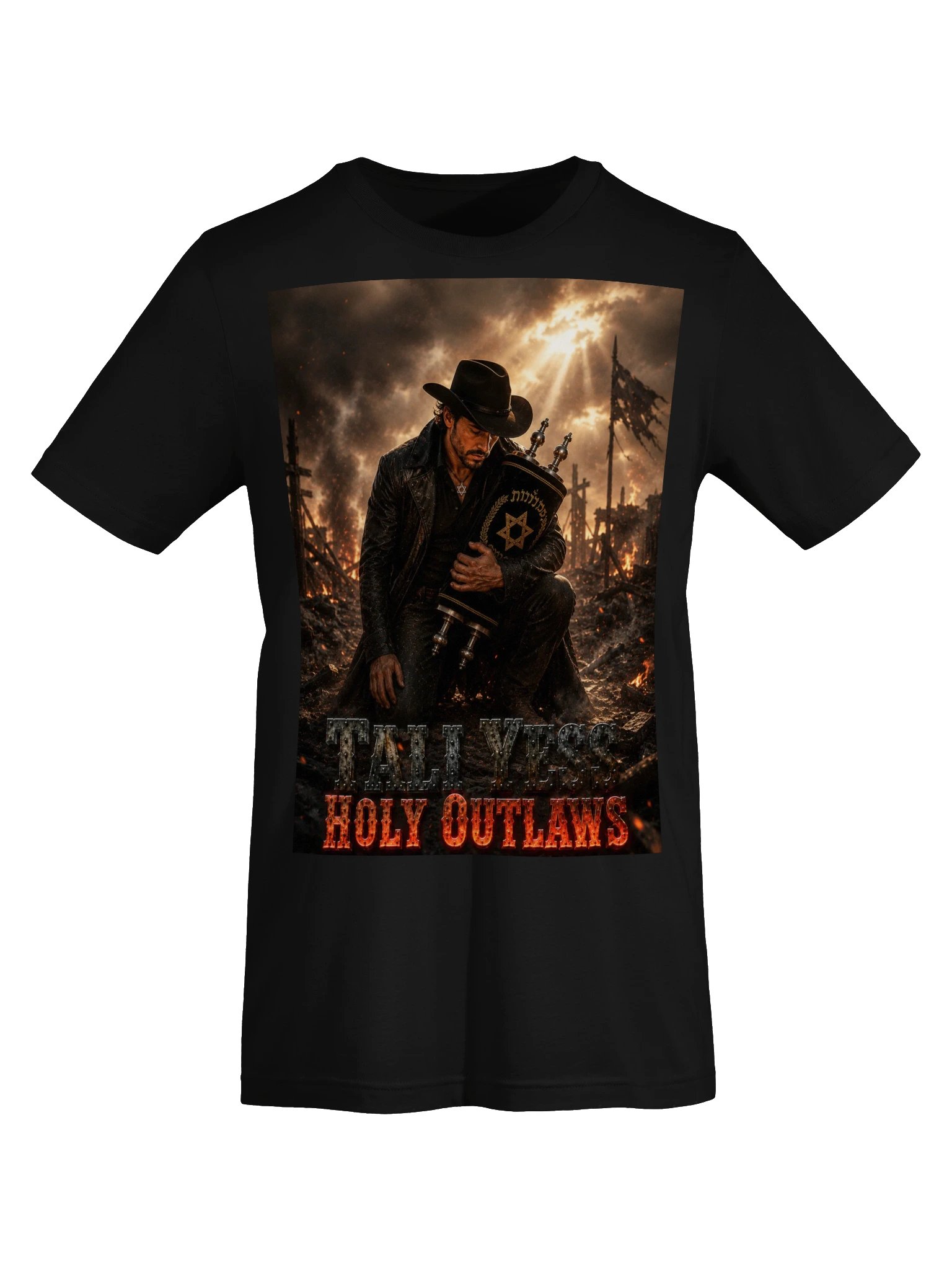 Tali Yess Holy Outlaws — Pose 6 Black T-Shirt product image (5)