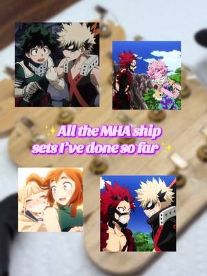 Ship sets I’ve done so far 💜  I love being a multi shipper 🤭  All these are available on my website, link in my bio 🫶🏼  #myheroacademia #mhaships #bnha #animenails #kiribaku 