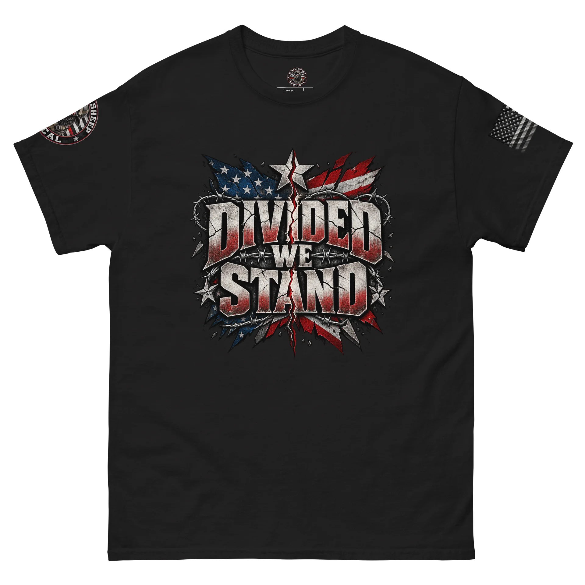 Black unisex Gildan shirt Divided we stand product image (2)
