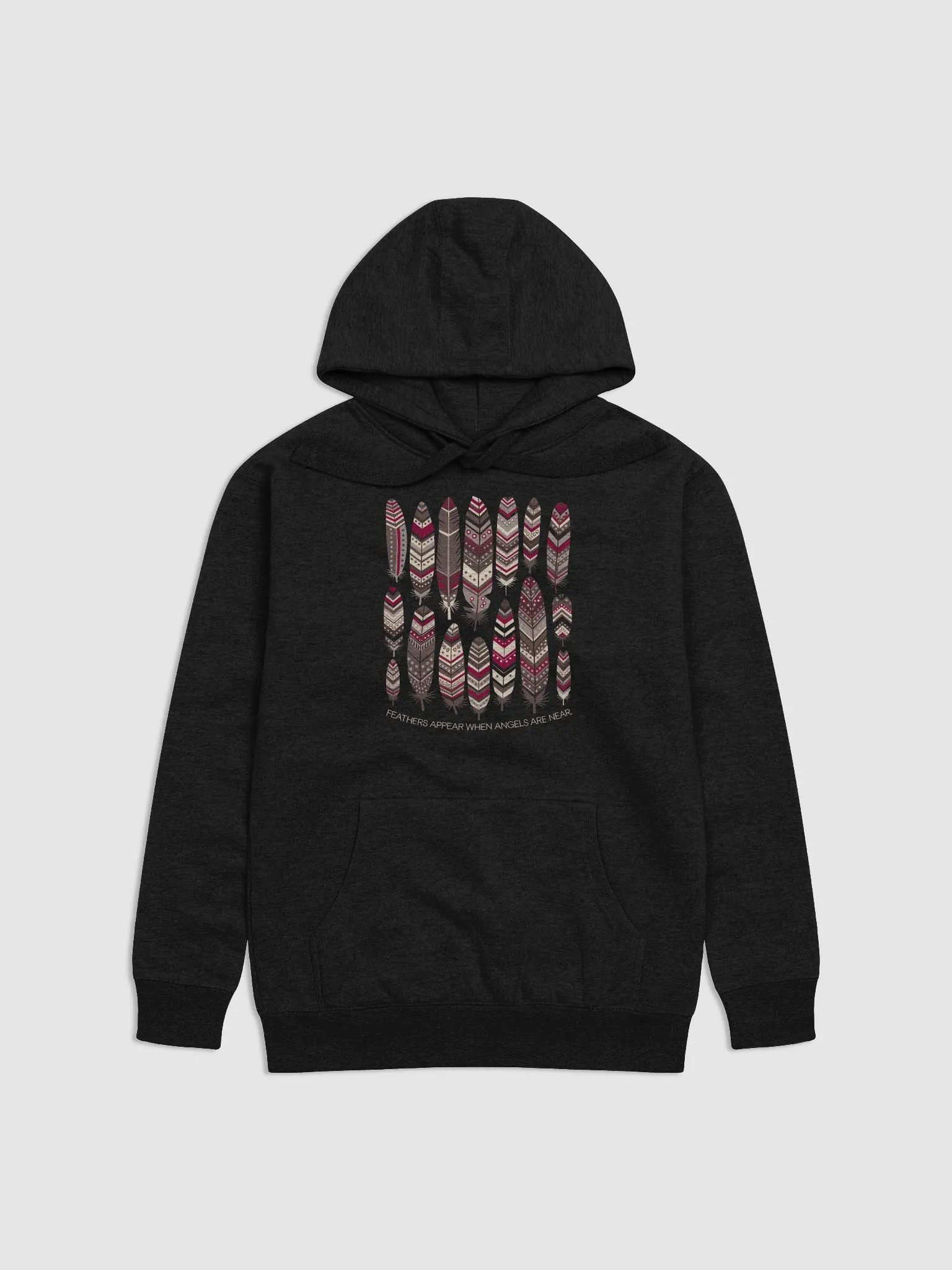 Feathers Appear When Angels Are Near Tribal Patterned Feathers Hoodie product image (1)