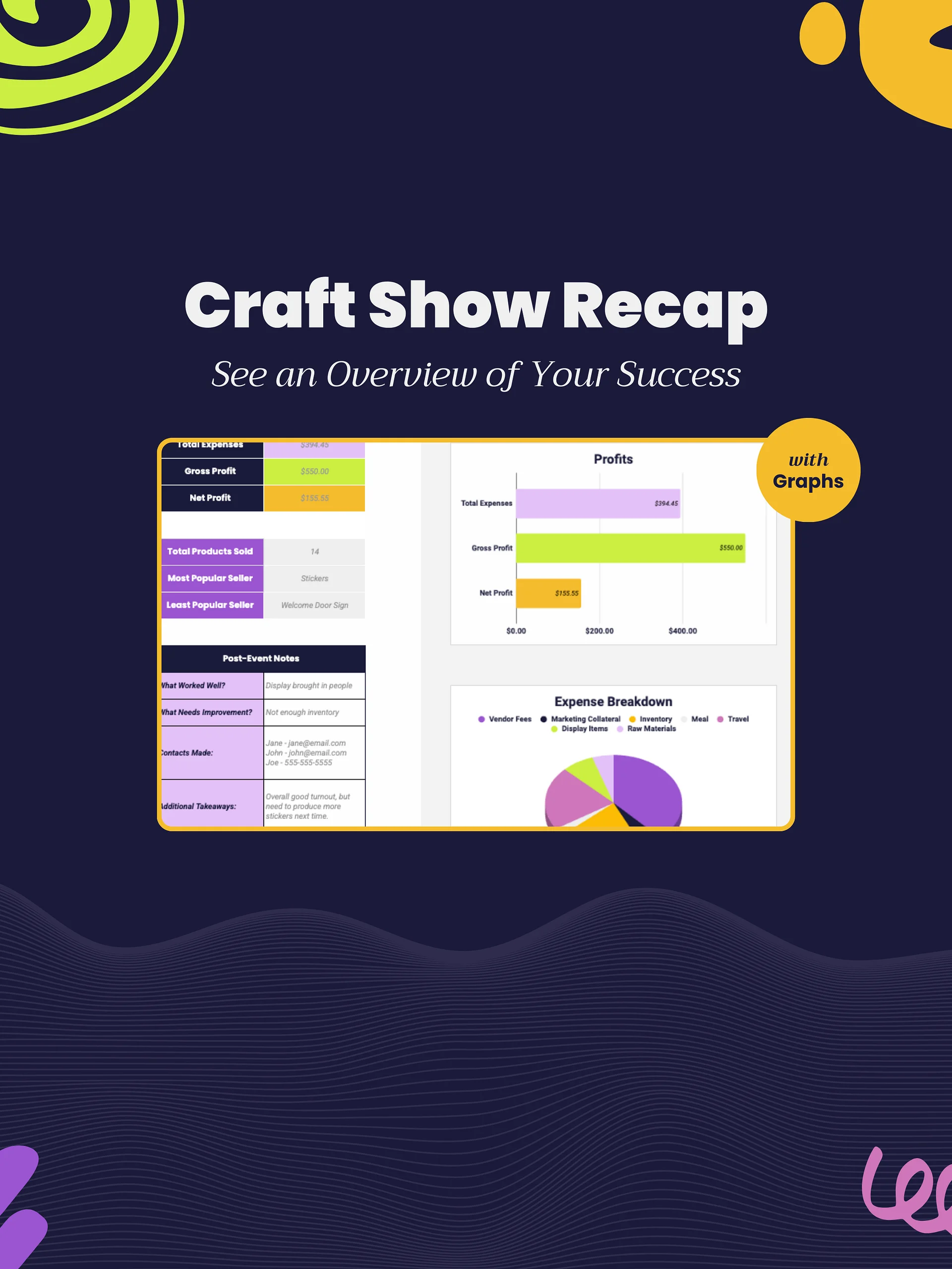Craft Show Planner Spreadsheet & Checklist for Craft Sellers product image (8)