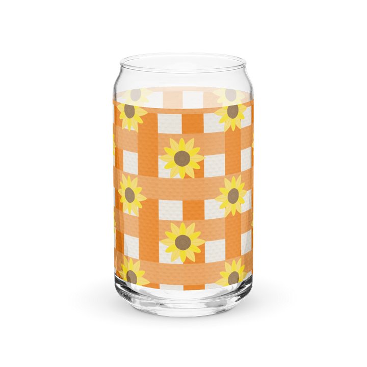 Sunflower Gingham- Orange Background Glass Tumbler product image (2)