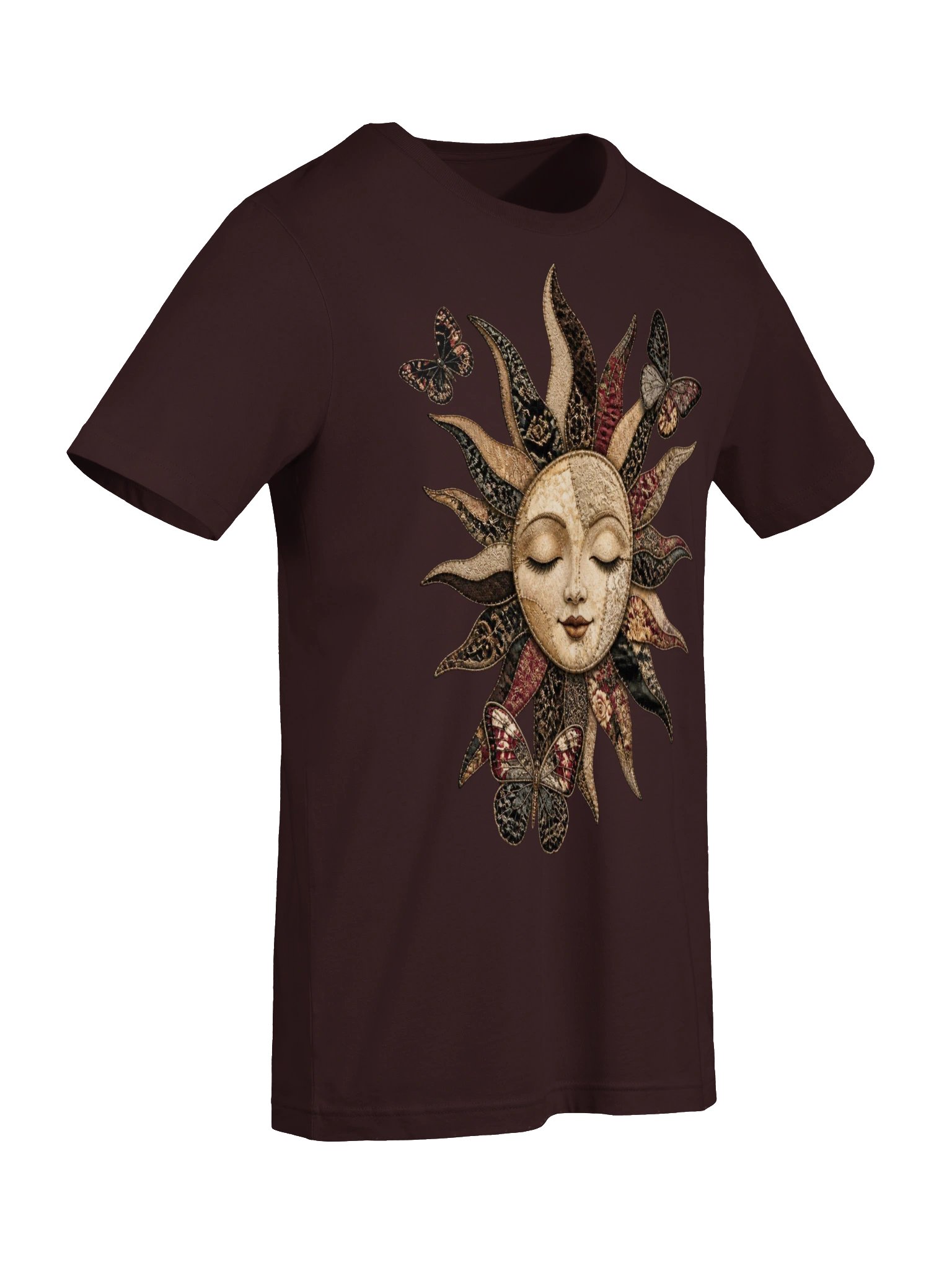 Moody Celestial Tee, Faux Patchwork Sun and Butterfly product image (8)