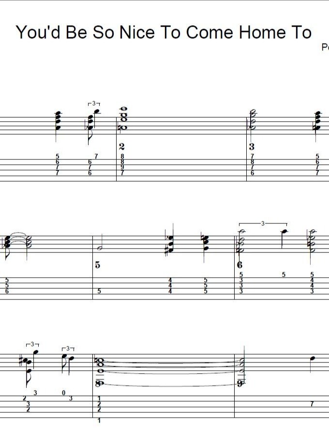 You'd be so nice to come home to - Guitar sheet music product image (1)