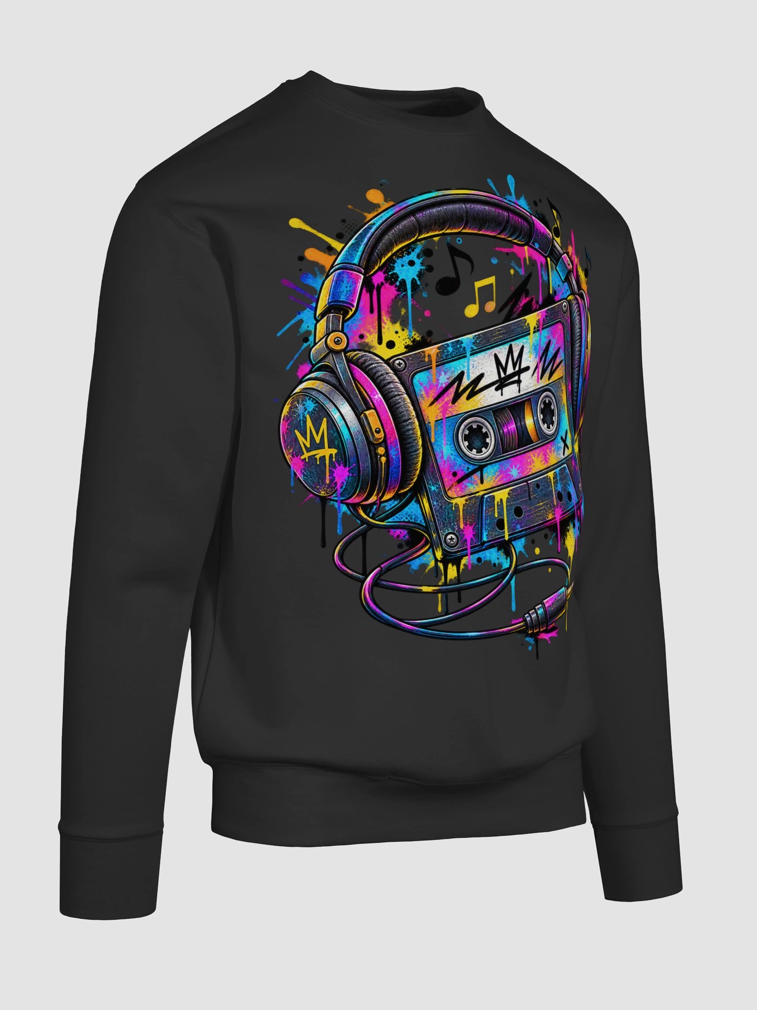 Retro 90s Cassette Tape Graphic Sweatshirt - Stylized Vintage Music Pullover product image (18)