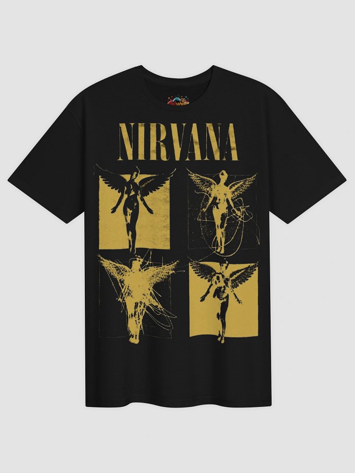 Nirvana In Utero T-Shirt | Angel Wings Four Panel Graphic Tee | Grunge Collector Vintage Band Shirt product image (2)