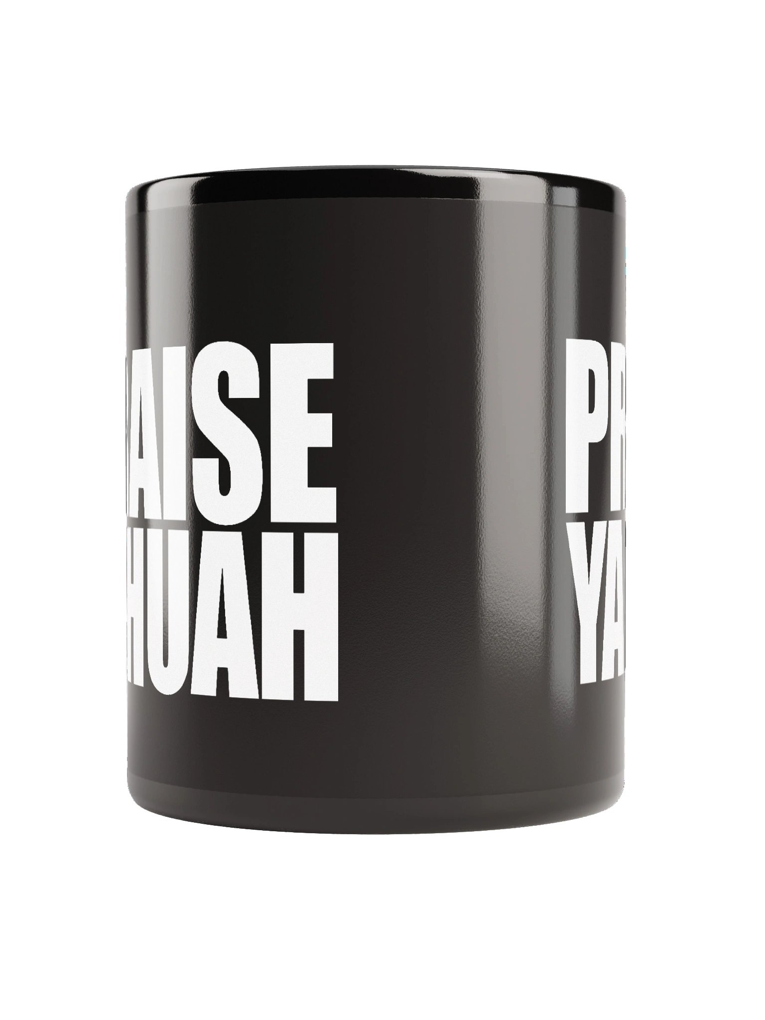 PRAISE YAHUAH Black Glossy Mug product image (9)