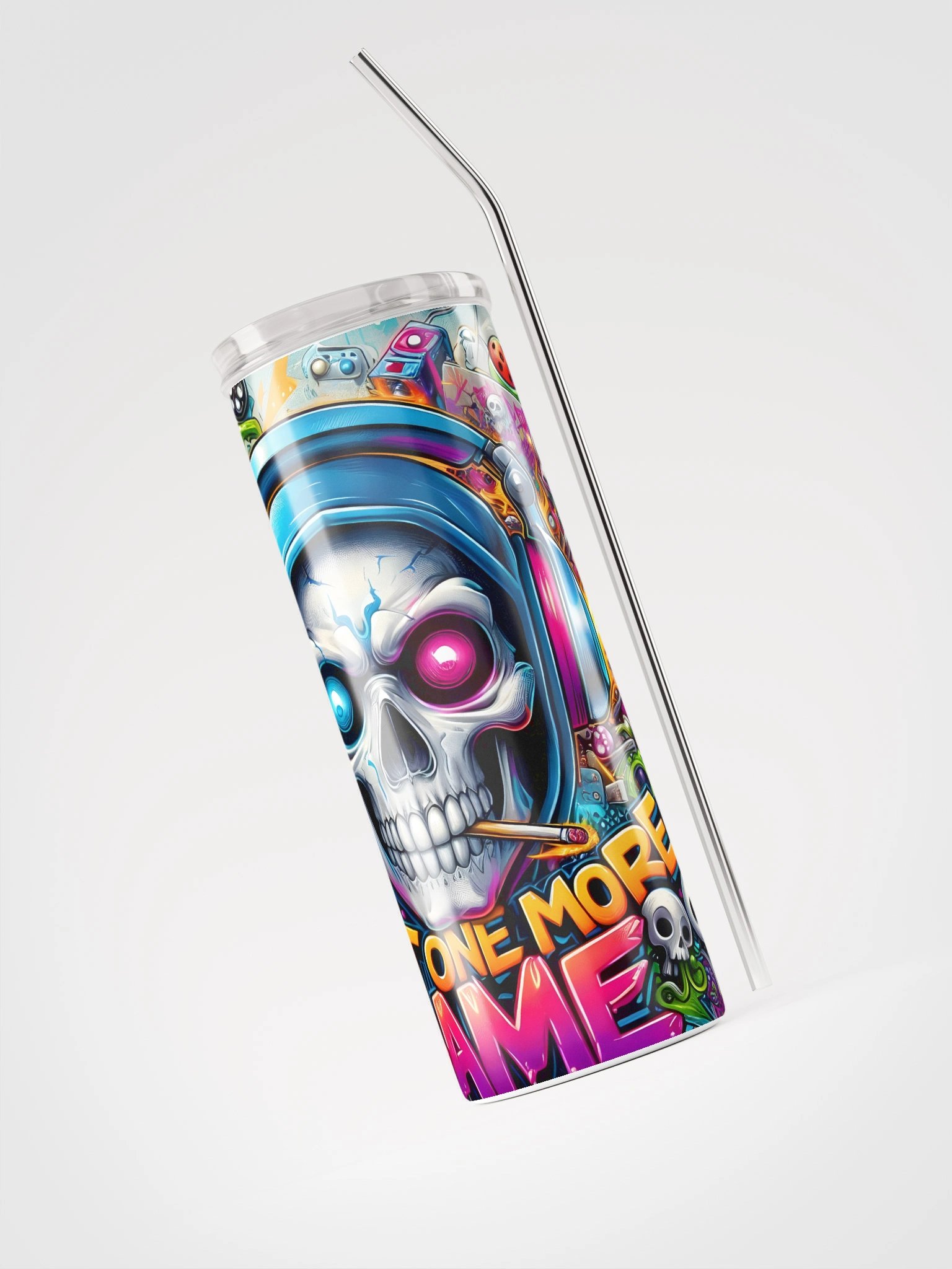 Gamer's Skull Stainless Steel Tumbler product image (3)