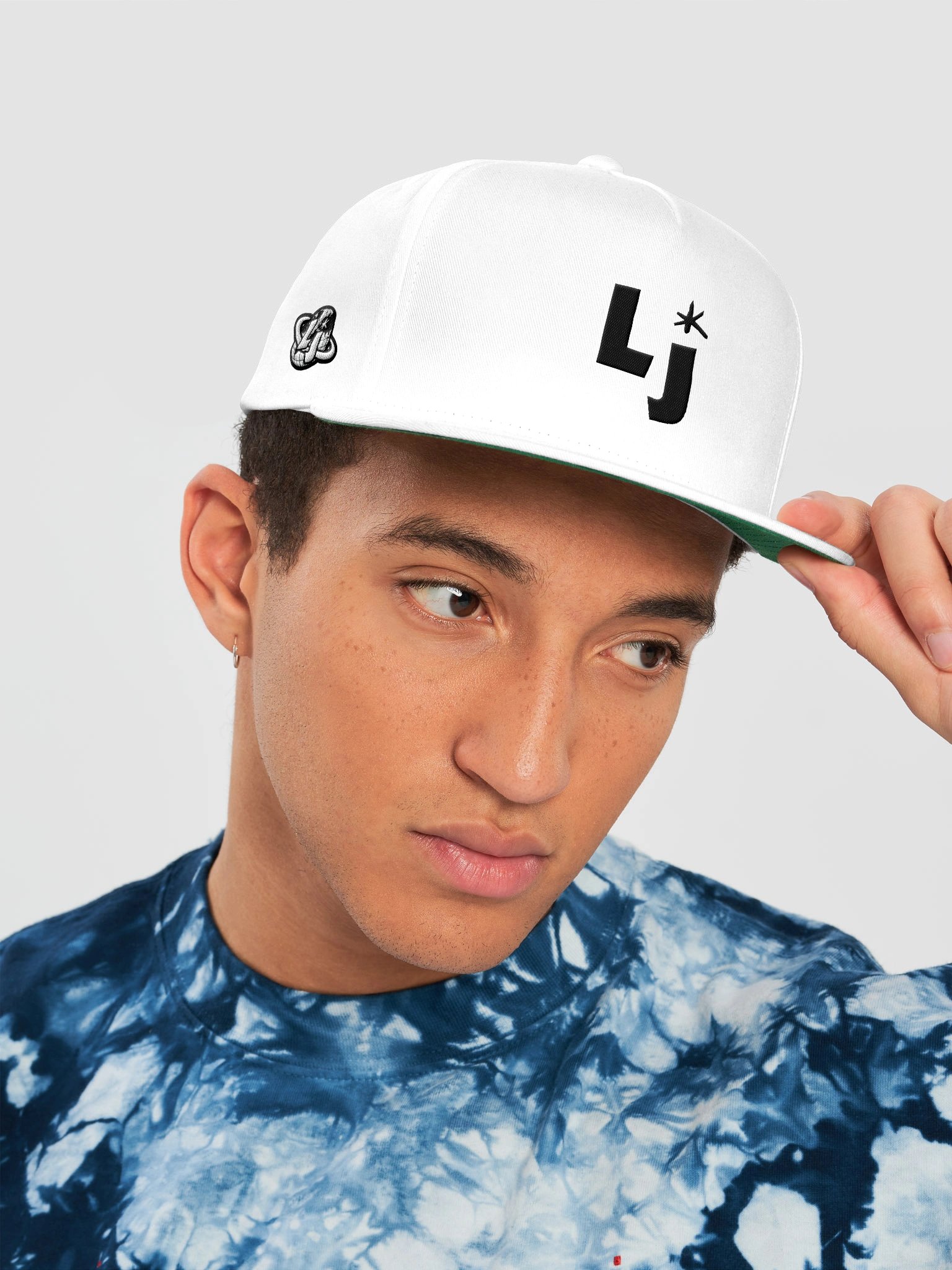 "Icon" Flat Snapback Cap in White product image (5)