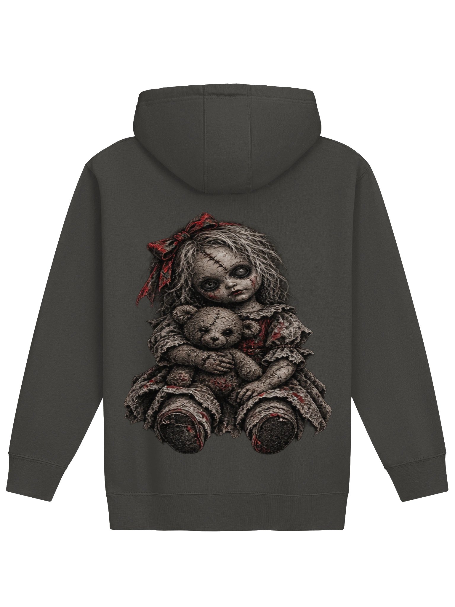 HAUNTED DOLL & ROSE DOUBLE-SIDED GRAPHIC HOODIE | GOTHIC HORROR HOODIE product image (1)