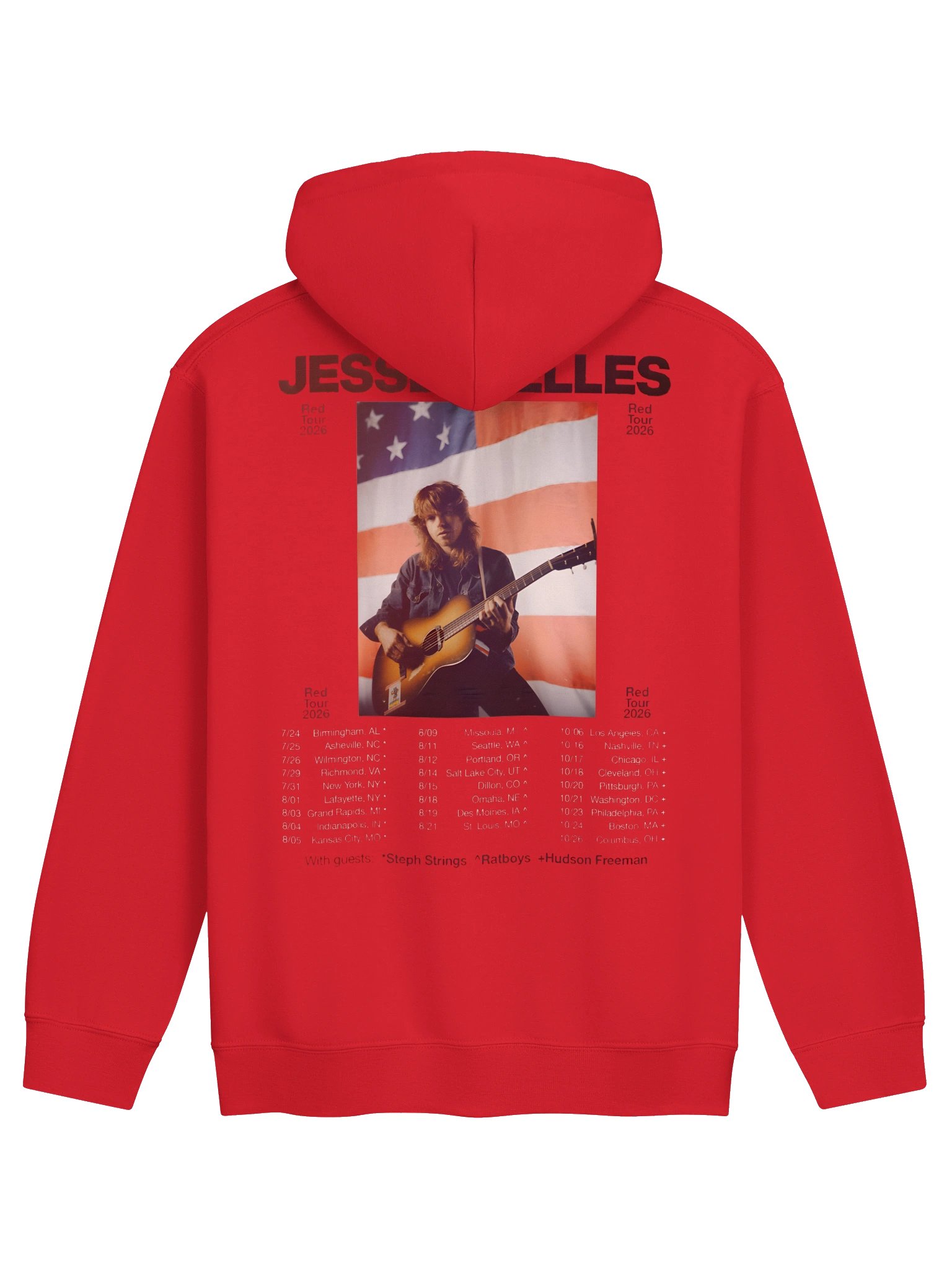 Jesse Welles Red Tour 2026 North America City Merch Hoodie product image (18)