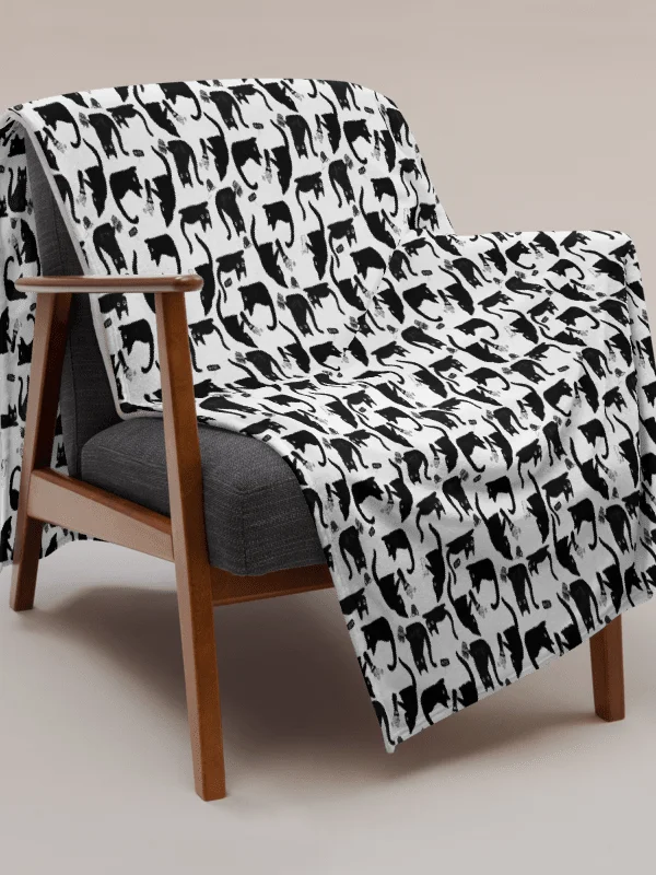 Bad Cats Knocking Stuff Over Throw Blanket – Funny Cat Lover Blanket product image (5)