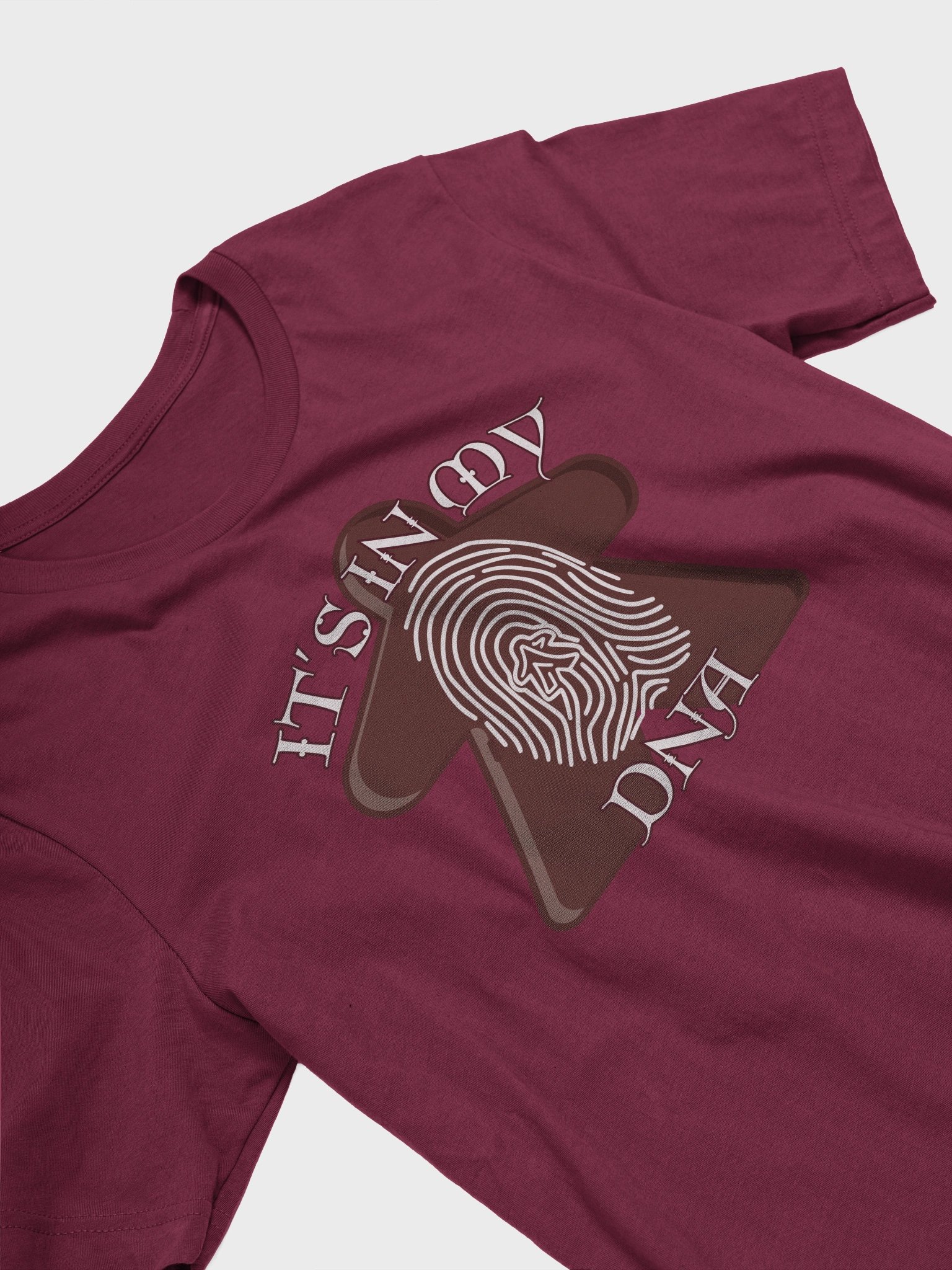 Meeple DNA Shirt for Board Gamers, Fingerprint Meeple Board Game T-shirt, It's in my DNA Maroon product image (5)