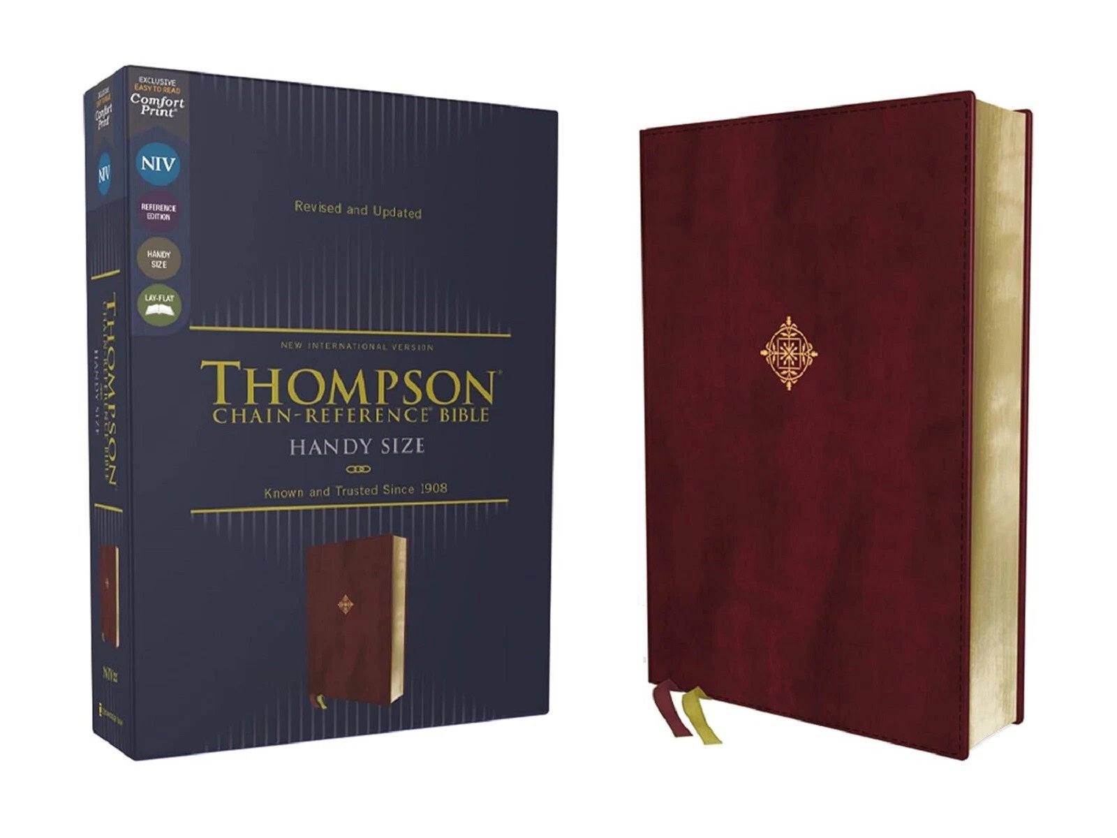 NIV, Handy Size, Thompson Chain-Reference Bible (Burgundy Leathersoft, Revised and Updated) product image (1)