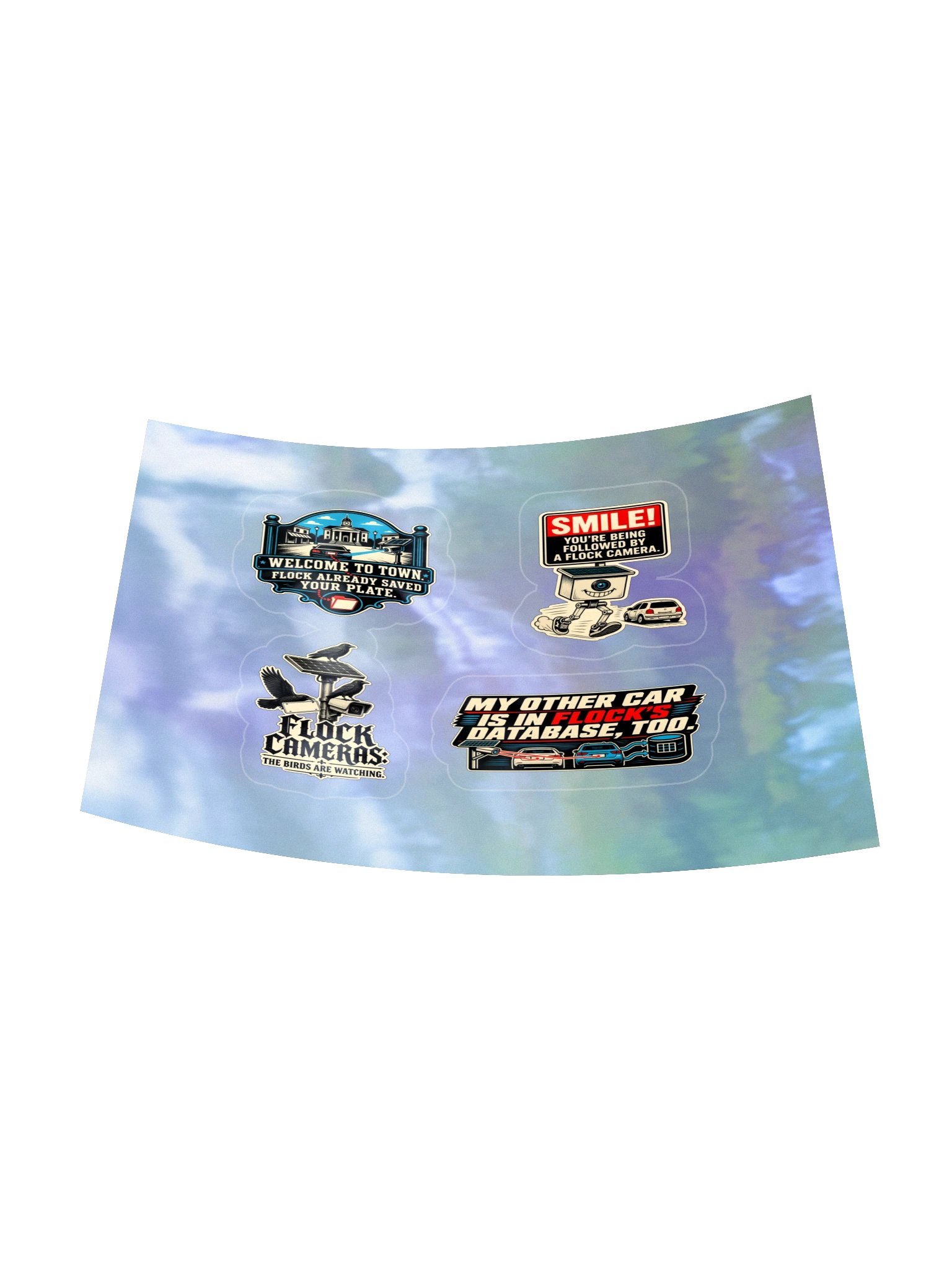 Anti-Flock Surveillance — 4-Design Holographic Sticker Sheet product image (6)