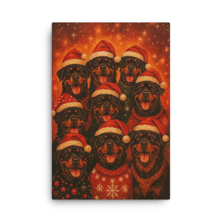 Festive Paws - Santa Rottweilers Canvas Art product image (2)