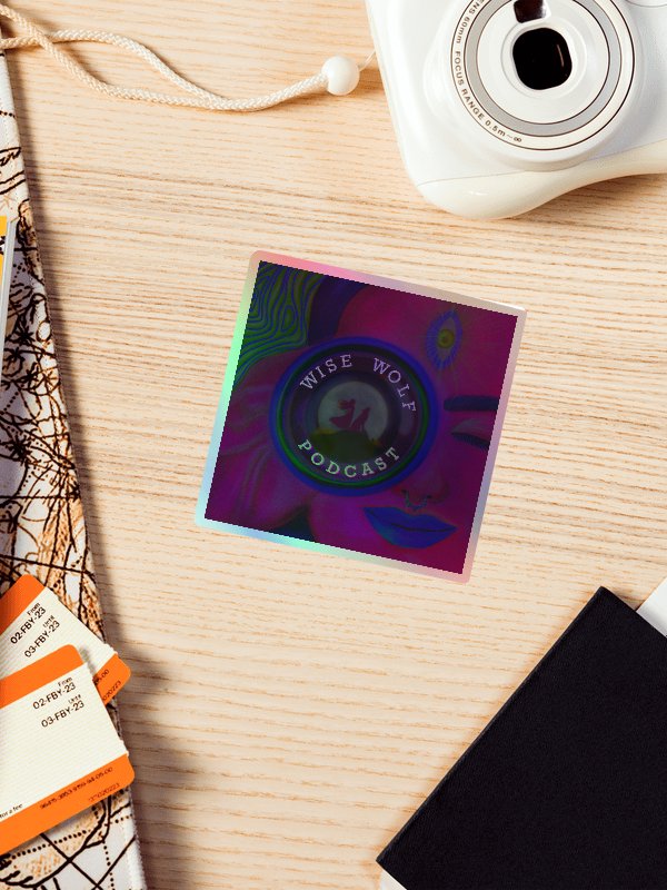 Wise Wolf Wellness Podcast Holographic Sticker Sheet product image (4)