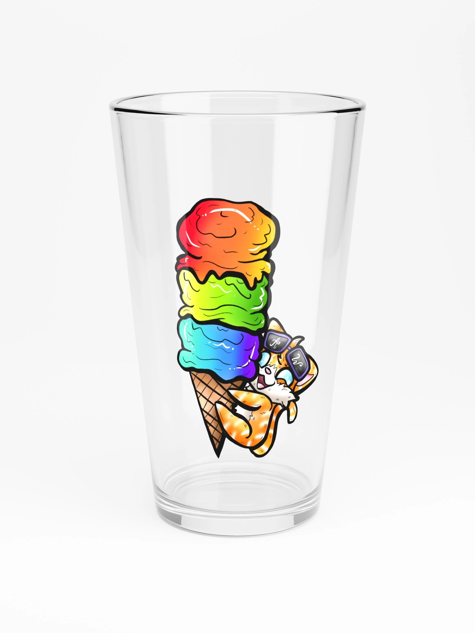Arcade Warrior Rainbow Ice Cream Cat Glass product image (3)