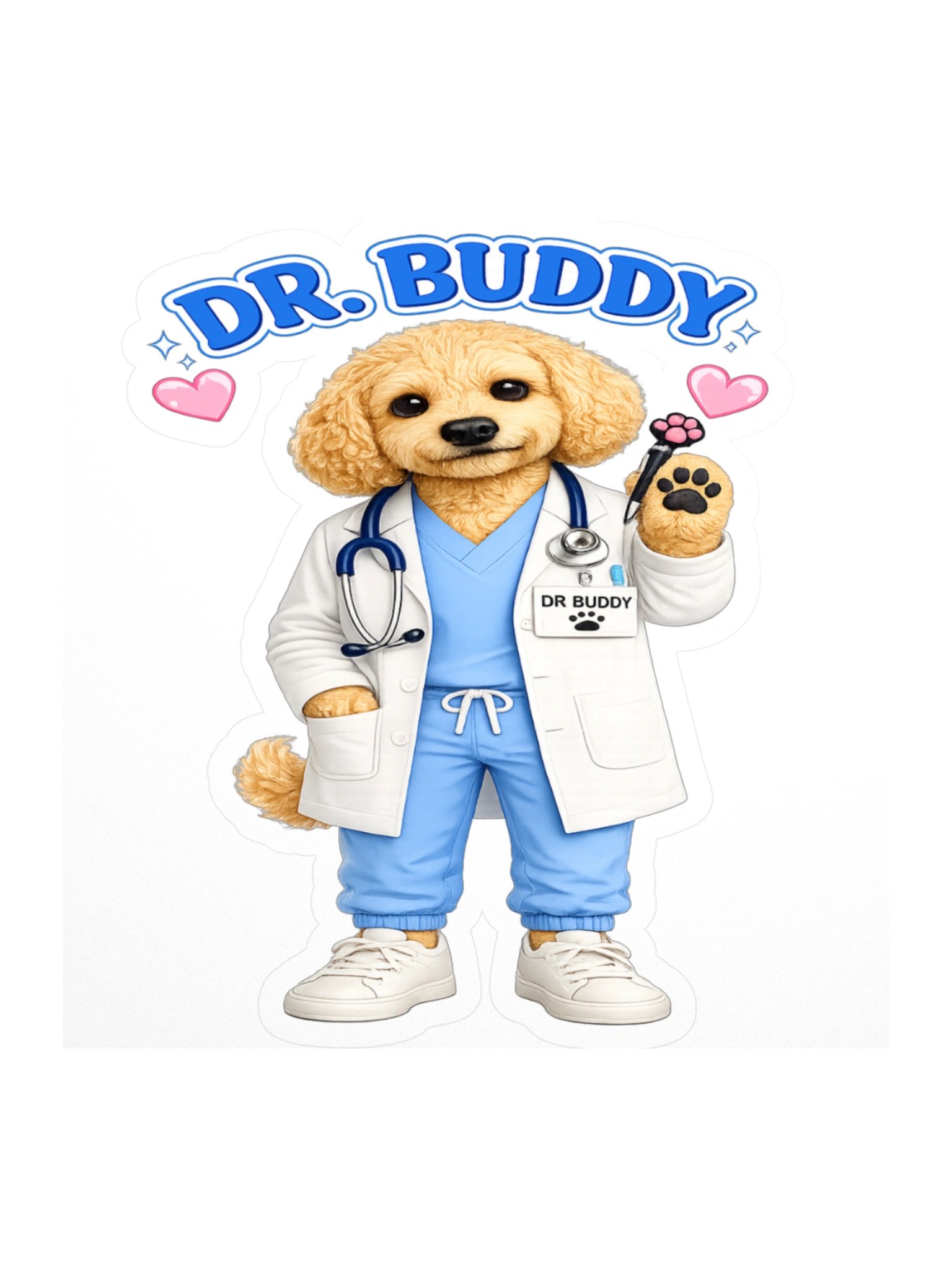 Dr. Buddy Dog Kiss Cut Sticker product image (1)