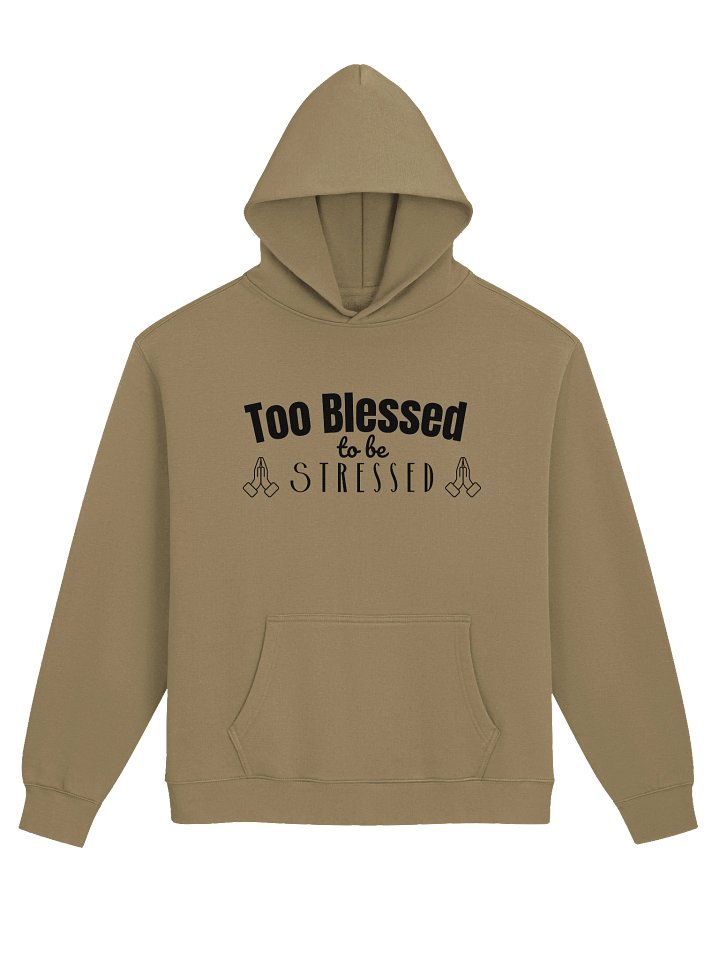 Too Blessed Oversized Hoodie — Gold Praying Hands product image (1)