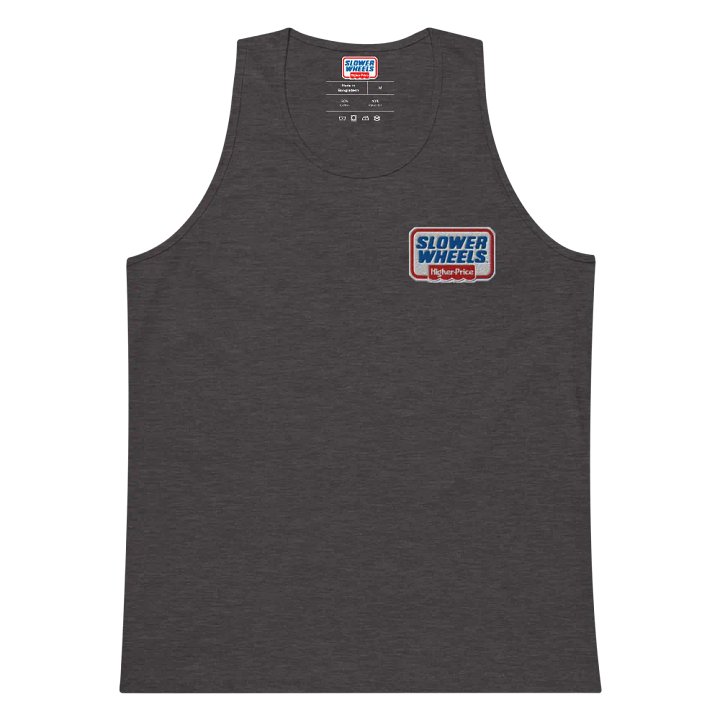 SLOWER WHEELS, HIGHER PRICE UNISEX EMBROIDERED SLEEVELESS TEE product image (2)
