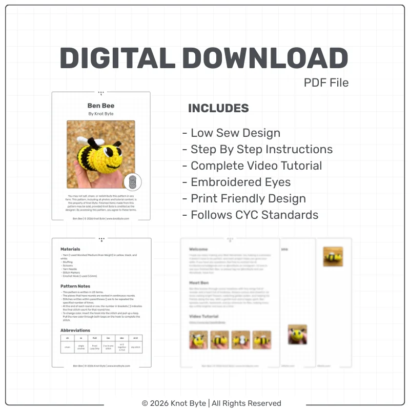 Ben Bee Amigurumi Pattern product image (2)