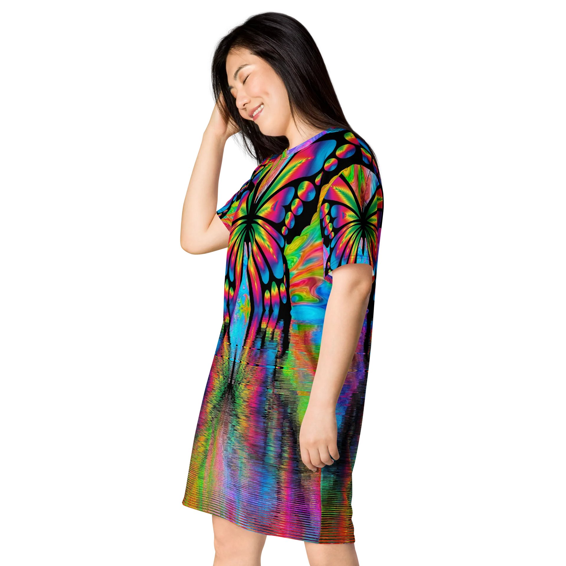 'Butterflies' All-Over T-Shirt Dress product image (3)