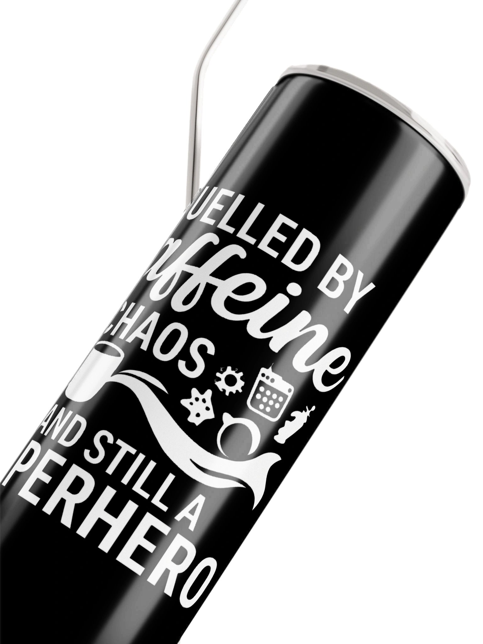 Fueled by Caffeine & Chaos — Superhero Tumbler product image (4)