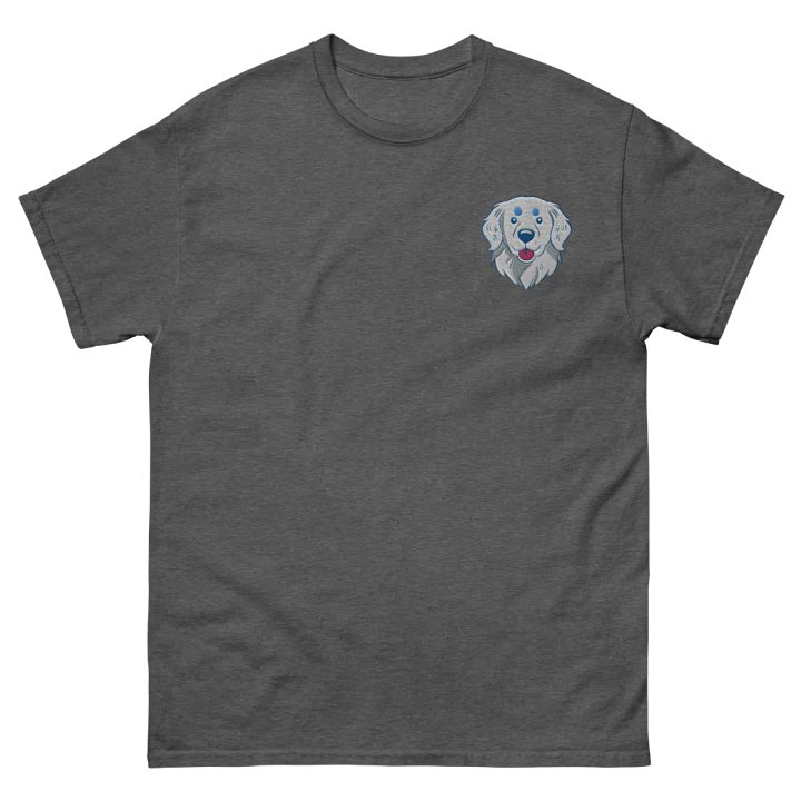 Cheerful White Golden Retriever Dog Embroidered Graphic Tee product image (1)