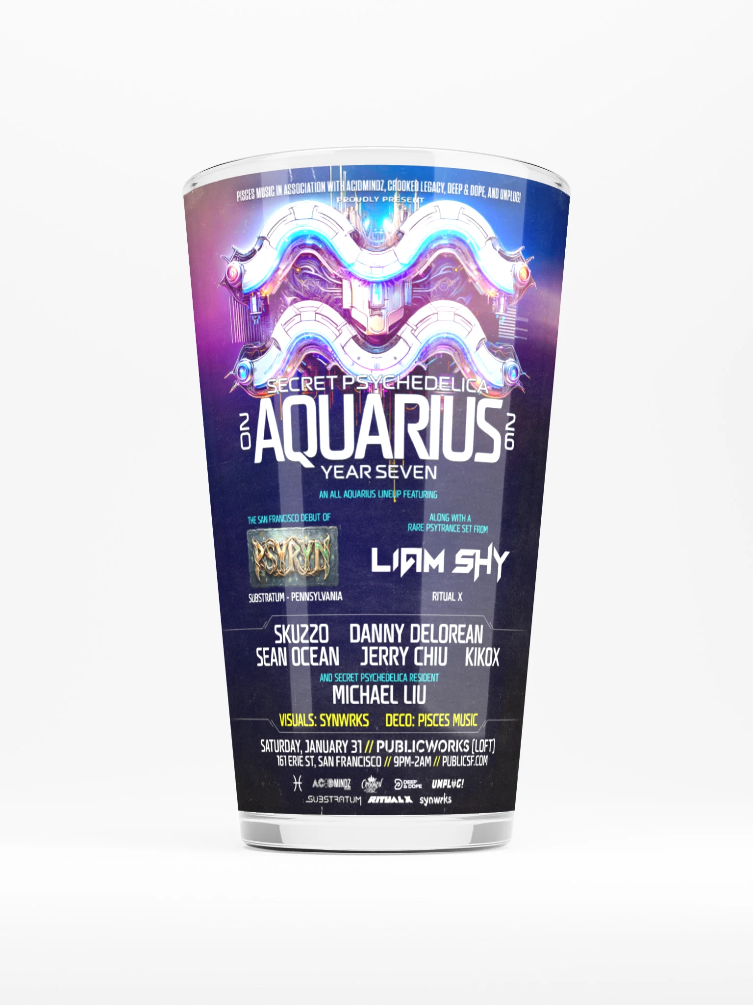 Aquarius 2026 Shaker Pint Glass product image (1)