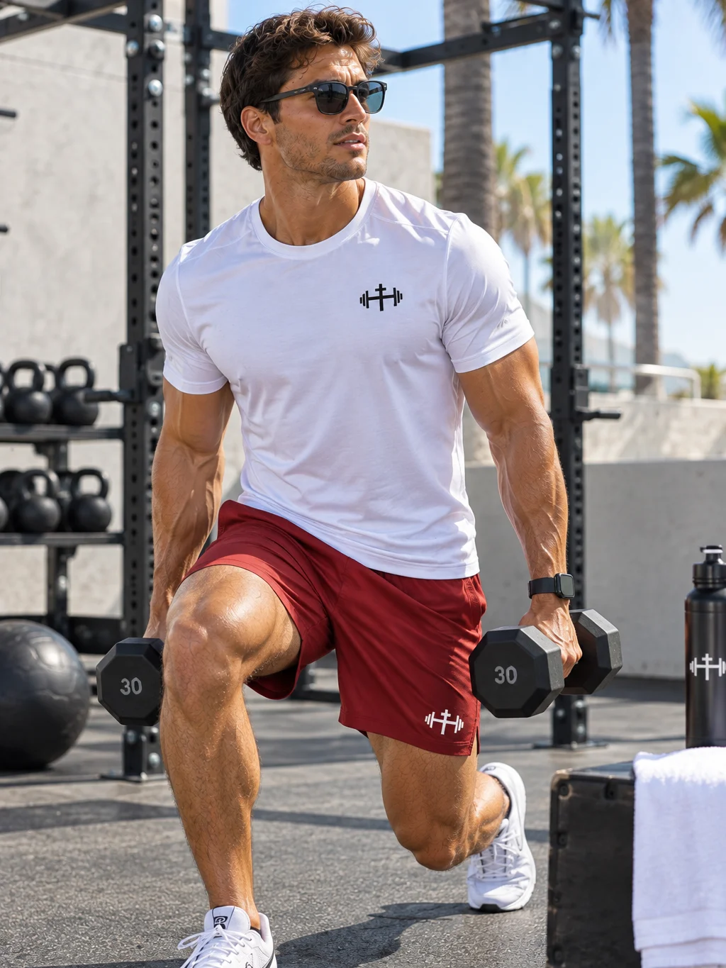 His House Mens Performance Mesh Shorts - Red by His House